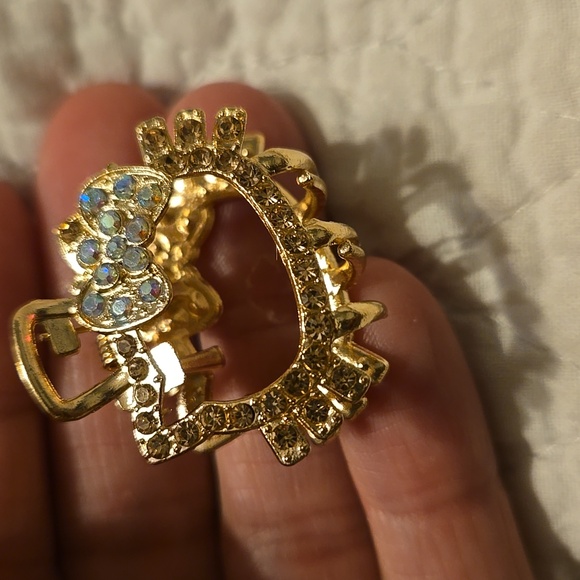 Gold & Pink Rhinestone New Hello Kitty Hair Claw Clips Set - Picture 2 of 4